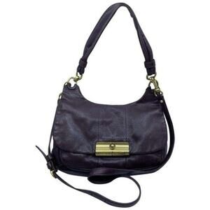 coach vintage rare brown leather cross body bag